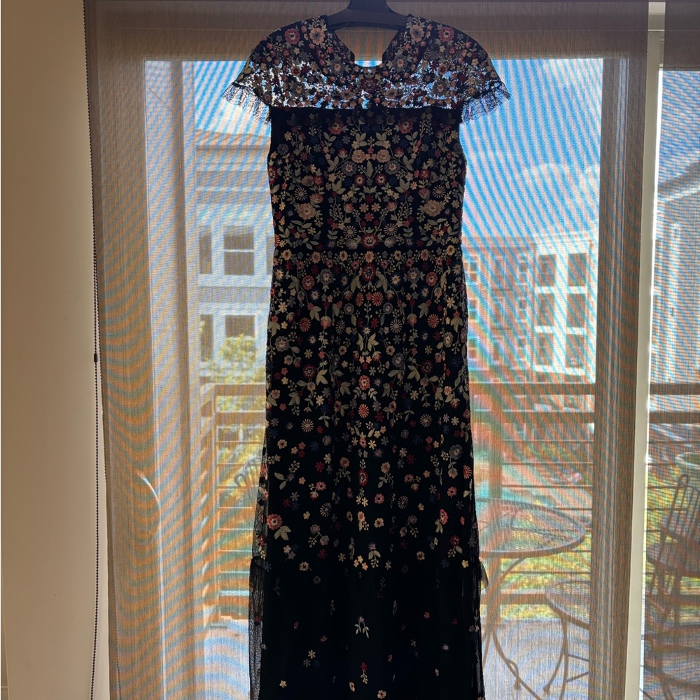 Needle & Thread Black Floral Maxi Dress